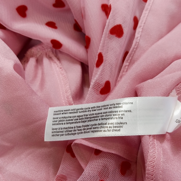 Eloquii pink and red heart textured mini dress Women's Plus Size 20 Fit & Flare - Picture 12 of 13